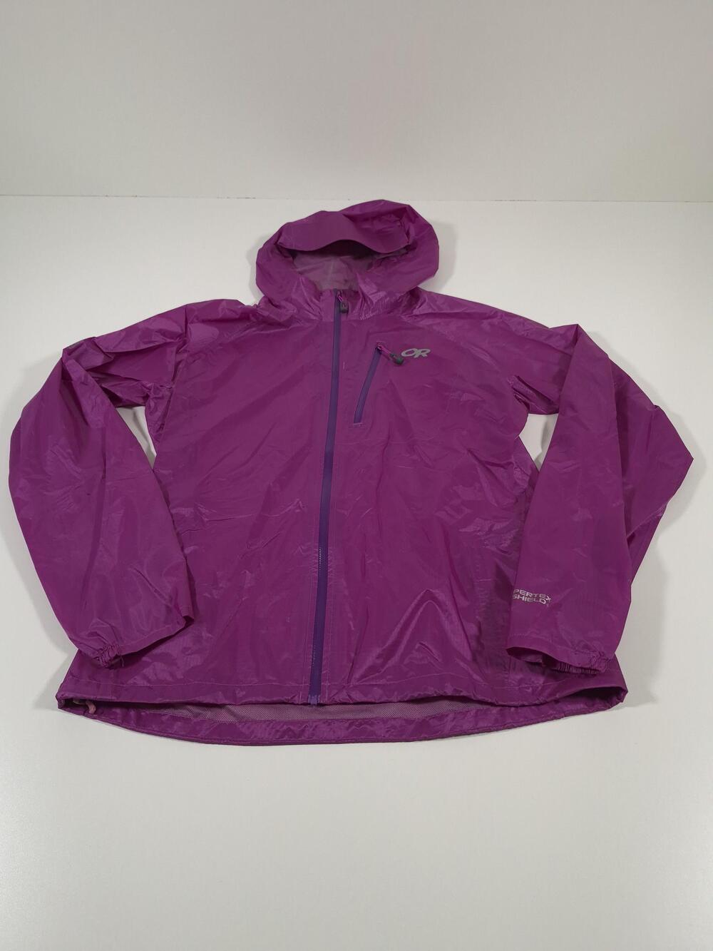 Outdoor Research Helium II Jacket Womens Medium Purple Hooded Rain Waterproof